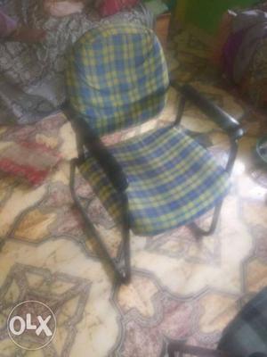 Black And Red Plaid Padded Armchair