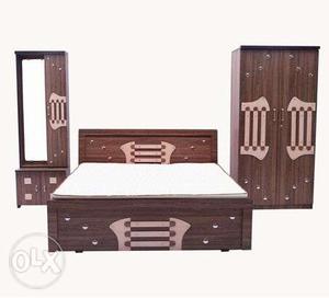 Brand New Double Bed + 2 Door Wardrobe + Dressing Table