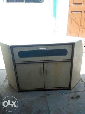Gray Wooden Console Cabinet