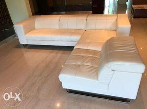 Leather L shaped luxury sofa