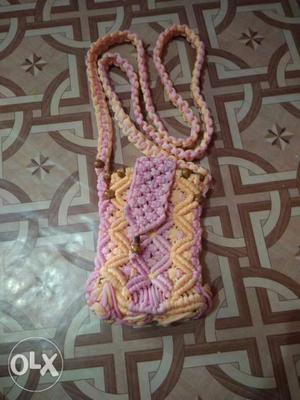 Macrame purse for mobile and tablets. Specially
