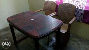 Newly bought Plastic Dinning set(02 chairs &01