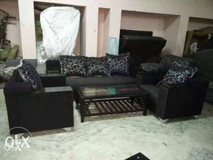 Shagwan center table with 5 seater sofa set at