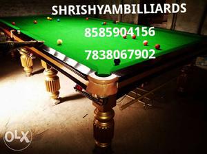 1) imported snooker table 2) REFURBISHED table 3)