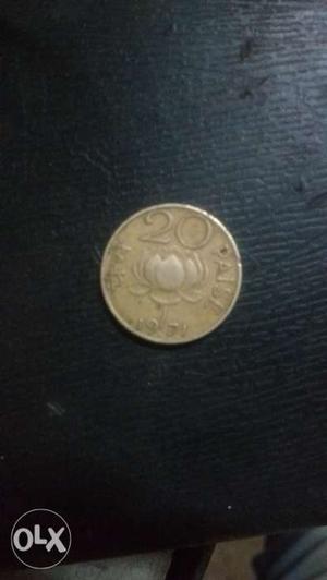 20 paise coin of  louts symboll