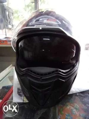 Black And White LS2 Full-face Motorcycle Helmet