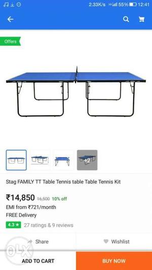 Blue Table Tennis Table Kit Screenshot