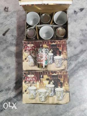 Coffee set new packed 3 set of 6 pca cups100 rs each set