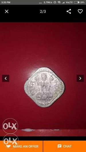 Gray India Rupee Coin
