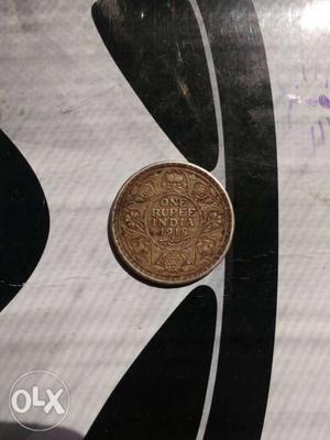 One Rupee Indian Coin  (GEORGE V KING EMPEROR