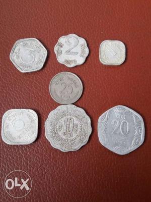 Silver-colored Indian Coin Collection