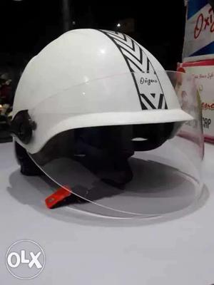 White And Black Half-face Helmet