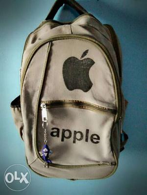 Beige Apple Backpack