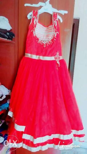Dancing dress for girl's with redish colour.For