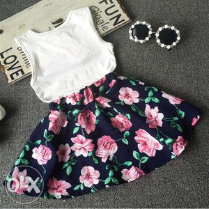 Infants Dress style hot sale clothes sets with flower