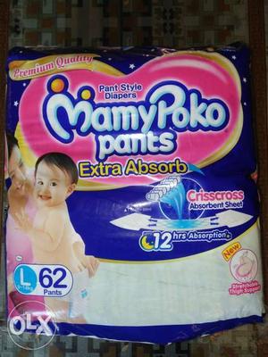 L Size (9-14 KG) 62 Pc MamyPoko Pants Packet