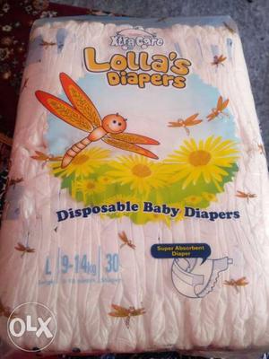 Lolla's diapers, 60 diapers, large in size, 8-18 months,