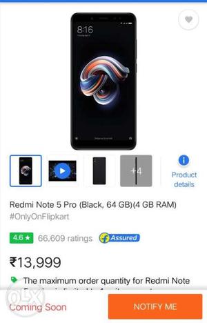New redmi note 5 pro black seal pack