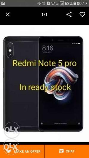 Redmi note 5 pro 4/64 black colours available now