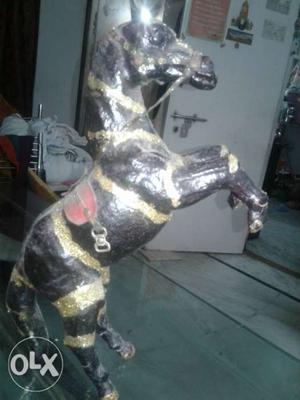 Black And Brown Horse Statuette