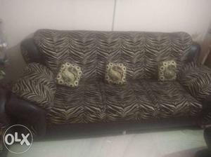 Black And Gray Fabric 3-seat Sofa