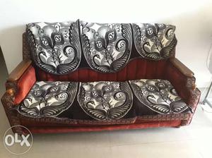 Black And Red Floral Sofa