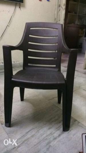 Black Wooden Framed Black Leather Padded Chair