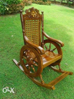 Brown Wooden Rocking Chair Frame
