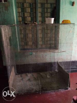 Silver Steel Animal Cage