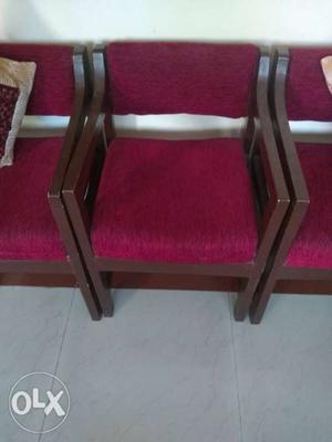 Urgent sale 4-wooden cushioned chairs and a big