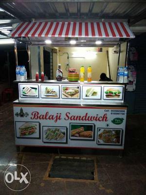 White And Grey Balaji Sandwich Food Stall