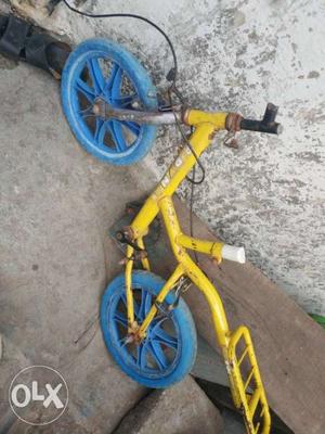 Yellow And Blue BMX Bike