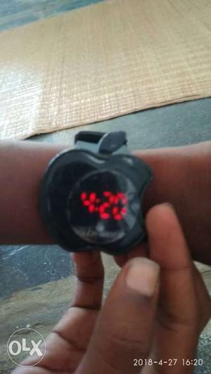 Apple-shaped Black Digital Watch