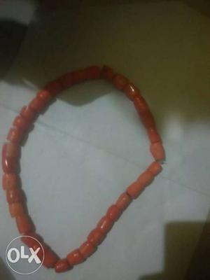 Beaded Orange Necklace