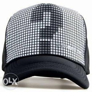 Black And Gray Baseball Cap(half net)