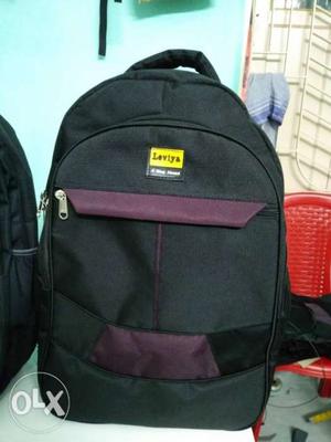 Black And Purple Leviya Backpack