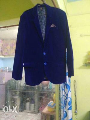 Blue velvet suit