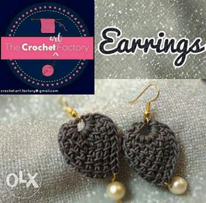 Crochet leaf earrings