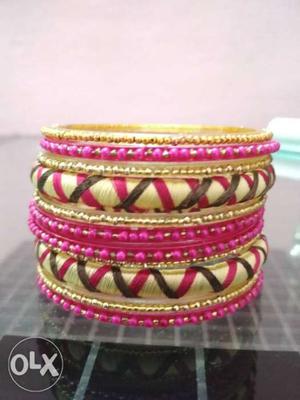 Elegant silk thread bangles.