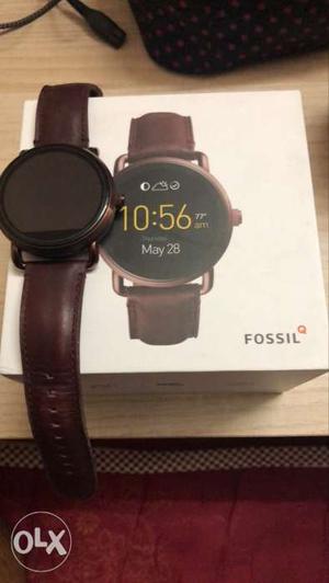 Fossil q wander fully working with leather belt.