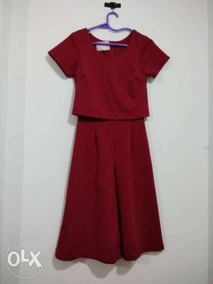 Maroon jumpsuit dress (small size) wore only once