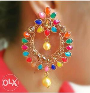 (New) Colorful Statement Earrings. Good for this