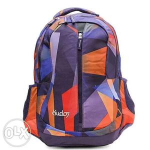 Orange, Blue, Black, And Gray Kudos Backpack