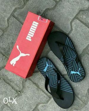 Pair Of Black PUMA Flip-flops With Box