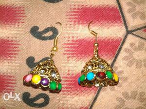 Pair Of Multicolored Jhumkas Earrings