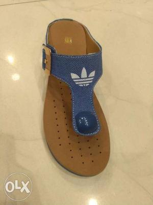 Paired Brown And Blue Leather Sandal
