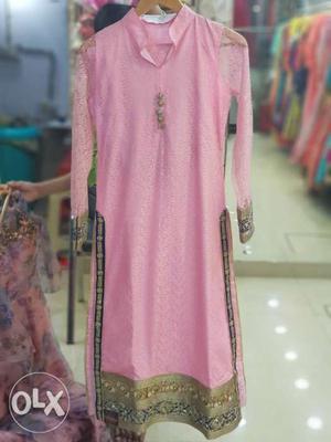 Pink And Black Floral Scoop-neck Dress
