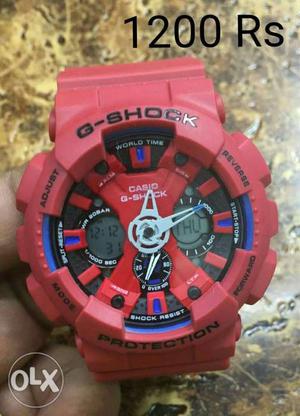 Red And Black Casio G-Shock Digital Watch