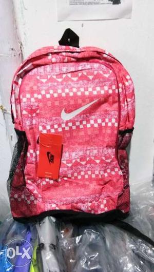 Red And White Nike Backpack