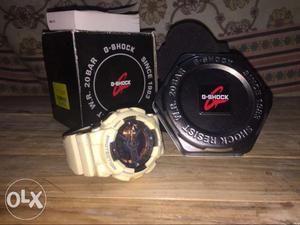 Round Brown Casio G-SHOCK Chronograph Watch With Case And